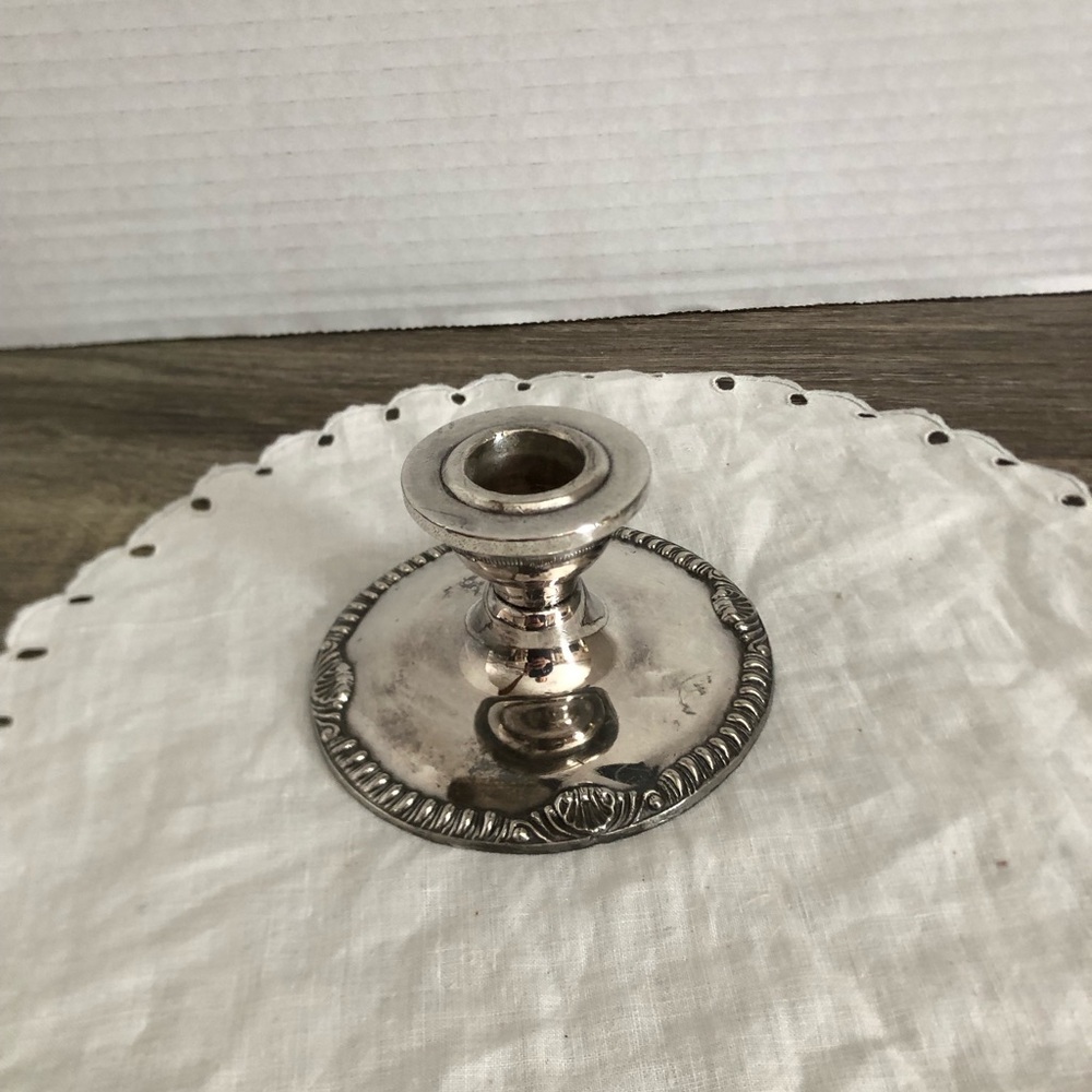 Vtg Viking EP Lead Candlestick Holder